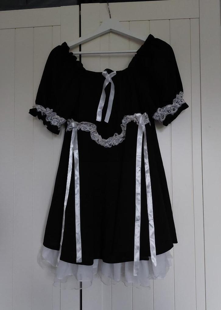 Zwart jurkje in lolita stijl, Kleding | Dames, Jurken, Nieuw, Maat 36 (S), Zwart, Boven de knie, Verzenden