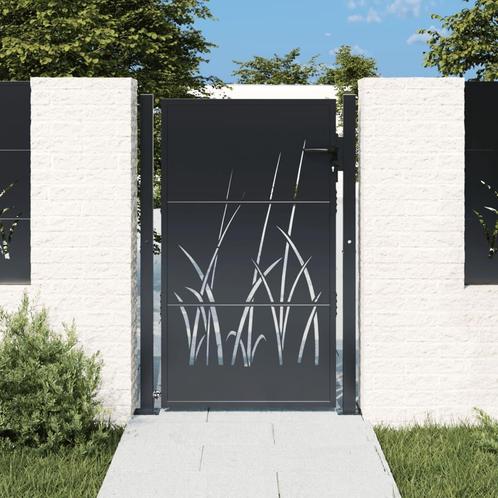 AANBIEDING | Poort 105x130 cm met grasontwerp staal antracie, Tuin en Terras, Tuinpoorten, Nieuw, Verzenden