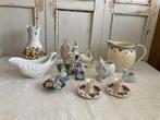 Brocante vaas - melkkan - beeldjes - kandelaartjes, Antiek en Kunst, Ophalen of Verzenden