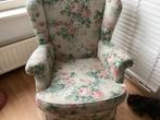 Vintage Fauteuil met Bloemenmotief, Huis en Inrichting, Fauteuils, Ophalen of Verzenden, Gebruikt, Stof, 75 tot 100 cm