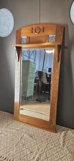 Antieke spiegel - massief hout, Ophalen, Rechthoekig