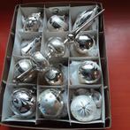 Oude glazen zilveren kerstballen met oude piek, 2, Ophalen of Verzenden, Gebruikt