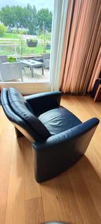Topform fauteuil blauw leer, Ophalen, Gebruikt, 75 tot 100 cm, Leer