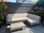 ROUGH-D loungeset (Teak Greywash met Storm Sand kussenset), Ophalen, 4 zitplaatsen, Teakhout, Zo goed als nieuw