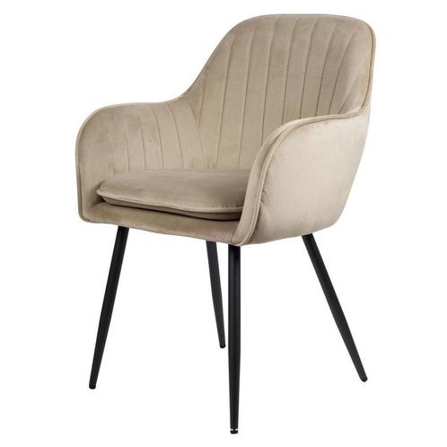 Eetkamerstoel - Beige - Velvet 6 stuks €99,95 p/st, Huis en Inrichting, Stoelen, Nieuw, Overige kleuren, Ophalen of Verzenden