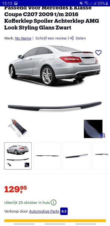 Kofferklep spoiler AMG-look styling Glans Zwart, Mercedes e  beschikbaar voor biedingen