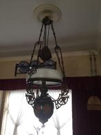 Hanglampen type Olielamp, Huis en Inrichting, Lampen | Plafondlampen, Ophalen, Gebruikt, Glas