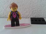 Lego surfmeisje / surfer minifiguur Serie 4 8804 nr 5 (2x), Complete set, Ophalen of Verzenden, Lego, Zo goed als nieuw