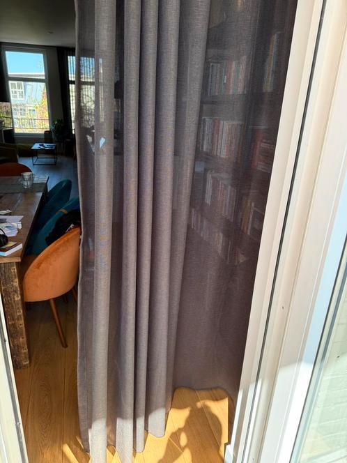 Donkergrijze gordijnen / vitrage inclusief design rails, Huis en Inrichting, Stoffering | Gordijnen en Lamellen, Zo goed als nieuw