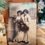 🌲Victoriaanse meisjes met misteltoe🌲, Antiek en Kunst, Curiosa en Brocante, Verzenden