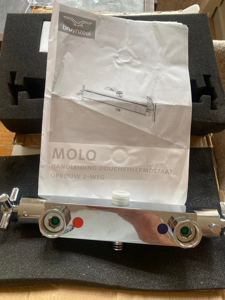 NieuweBruynzeel MOLO Douchethermostaatkraan Opbouw 2-weg, Ophalen of Verzenden, Nieuw, Chroom, Douche