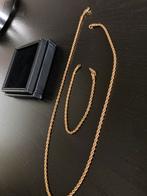 Gold plated Rope ketting + armband 3.5 mm heren, Ophalen of Verzenden, Zo goed als nieuw, Goud, Overige materialen