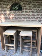 Bartafel (140 x 80 x 100 cm) + kast + tafel, Ophalen, Zo goed als nieuw