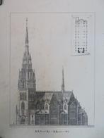 Litho van de Hippolytuskerk, Delft (ca. 1885, arch. Cuypers), Antiek en Kunst, Kunst | Litho's en Zeefdrukken, Ophalen