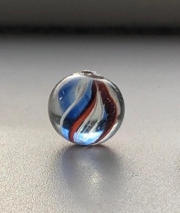 Antieke  Duitse swirl glazen knikker - rond 1900  -  Nr 4  beschikbaar voor biedingen