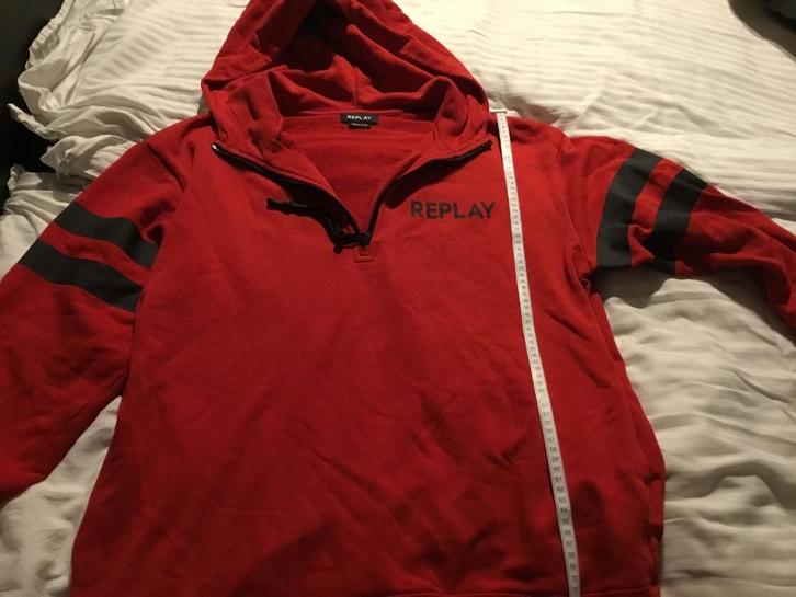Hoodie REPLAY XL, Kleding | Heren, Truien en Vesten, Zo goed als nieuw, Maat 56/58 (XL), Rood, Ophalen of Verzenden