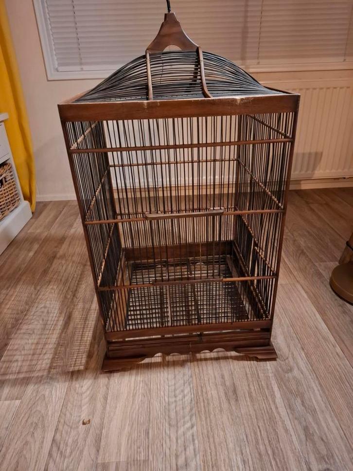 Vintage vogelkooi brocant etalage buiten kerst decoratie, Huis en Inrichting, Woonaccessoires | Overige, Gebruikt, Ophalen