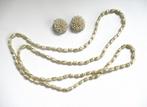 Vintage zoetwater rijst parel set collier met clip oorbellen, Ophalen of Verzenden, Overige materialen, Oorbellen