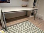 Wit buro met aluminium grijze poten - 160x80cm, Ophalen, Gebruikt, 50 tot 100 cm, Rechthoekig