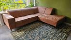 Hoekbank - stof cognac bruin, Ophalen, Zo goed als nieuw, Stof