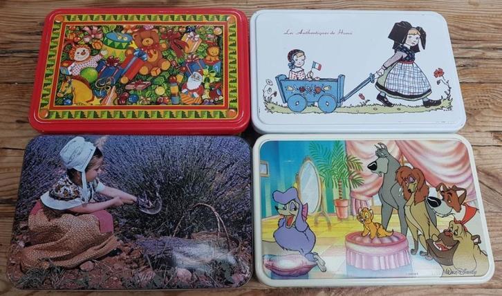 Nog 2 Franse Massilly blikken, KERST blik , Hansi blik, Verzamelen, Blikken, Gebruikt, Koek(jes), Overige merken, Ophalen of Verzenden