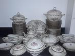 Antiek barok uitgebreid 12pers thee&eetservies goud&bloemen, Antiek en Kunst, Antiek | Servies compleet, Ophalen