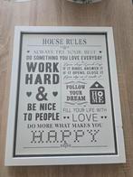 Muurdecoratie met tekst - House Rules, Huis en Inrichting, Ophalen of Verzenden