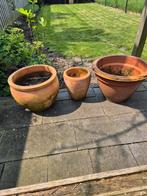 terracotta bloempotten, Tuin en Terras, Bloempotten, Rond, Gebruikt, Ophalen, Minder dan 40 cm