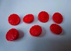 8 Rode glas knoopjes bloem-vormig Ø 1.8 cm * vintage, Hobby en Vrije tijd, Verzenden, Zo goed als nieuw, Knoop of Knopen