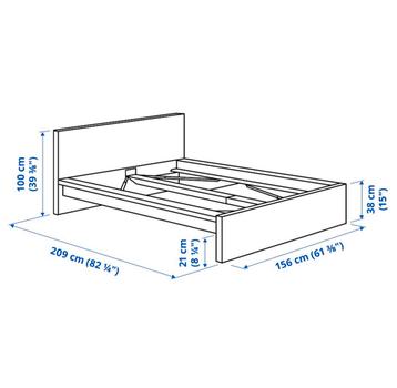 Ikea Malm bedframe 140x200 + lattenbodem - afbeelding 2