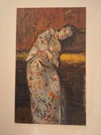 Schilderij van een meisje in kimono stijl van breitner, Ophalen of Verzenden