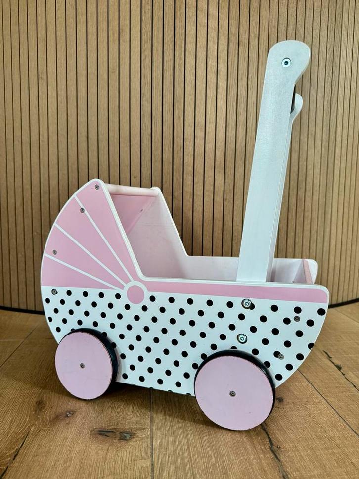 HEMA Houten Poppenwagen, Kinderen en Baby's, Speelgoed | Overig, Gebruikt, Jongen of Meisje, Ophalen