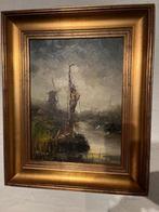 Olieverfschilderij op linnen: Hollands Landschap, Ophalen of Verzenden