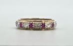 Gouden Vintage ring edelsteen robijn en diamant. 2025/568., ., Ophalen of Verzenden, ., Met edelsteen