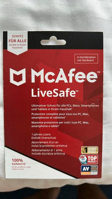 Antivirus McAfee jaarabonnement nieuw! €15,- beschikbaar voor biedingen