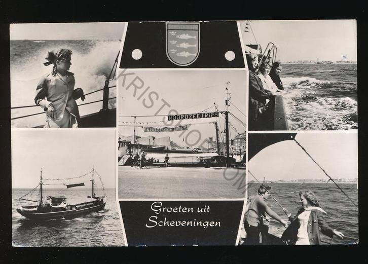 Scheveningen - meerluik [KRST009-2100, Verzamelen, Ansichtkaarten | Nederland, Gelopen, Zuid-Holland, 1940 tot 1960, Verzenden
