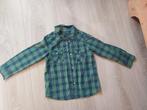 Groene geruite blouse mt 116, Kinderen en Baby's, Kinderkleding | Maat 116, Overhemd of Blouse, Ophalen of Verzenden, Zo goed als nieuw