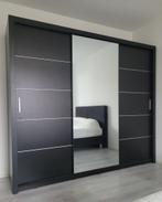 Zwarte kledingkast met spiegel | Incl. inhoud MONTAGE 130,-, Kast, 50 tot 70 cm, Nieuw, 105 cm of meer