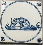 antieke Delftsblauwe wandtegel aap, Antiek en Kunst, Antiek | Wandborden en Tegels, Ophalen of Verzenden