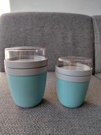 Mepal lunchpot 2 stuks 300+500 ml. Groen/blauw, Ophalen of Verzenden, Zo goed als nieuw