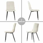 Nieuwe Eetkamerstoel - Set van 4 - Creme - Velvet, Mevsim Store, Overige kleuren, Nieuw, Ophalen of Verzenden