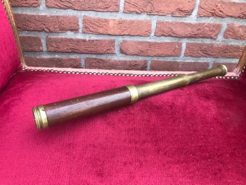 antieke kijker, koper en hout, Antiek en Kunst, Curiosa en Brocante, Ophalen of Verzenden