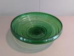 Fruitschaal groen glas Copier Leerdam artdeco 25cm, Ophalen of Verzenden
