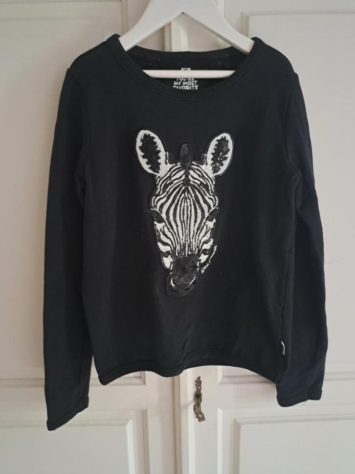 sweatshirt met zebrakop (WE) 134/140, Kinderen en Baby's, Kinderkleding | Maat 134, Zo goed als nieuw, Meisje, Shirt of Longsleeve