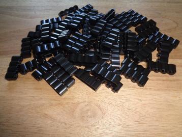 Partij J609=50x Lego kasteelstenen Nieuw 1x4 Zwart