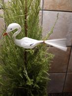 Oude Kerstbal .Ooievaar/Zwaan. Op knijper., Ophalen of Verzenden, Gebruikt