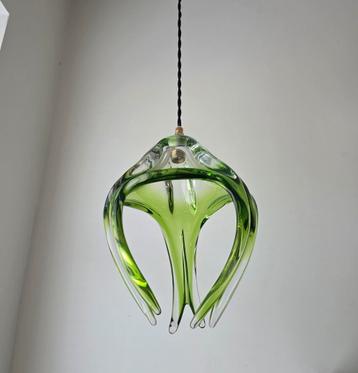 Vintage Brain-Le-Comte glazen hanglamp. beschikbaar voor biedingen