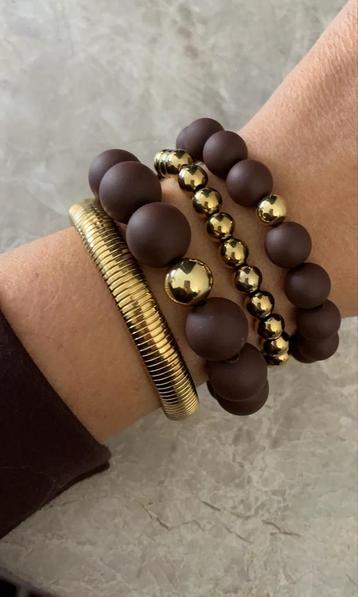 Beads Armband Bruin Big beschikbaar voor biedingen
