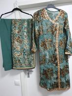 Blauw groen bruin 3 delige indiase Marokkaanse pak kameez, Kleding | Dames, Gelegenheidskleding, Overige typen, Blauw, Ophalen of Verzenden