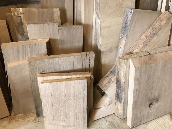 Diverse stukken geschaafd eiken, Doe-het-zelf en Verbouw, Hout en Planken, Nieuw, Plank, Eiken, Ophalen